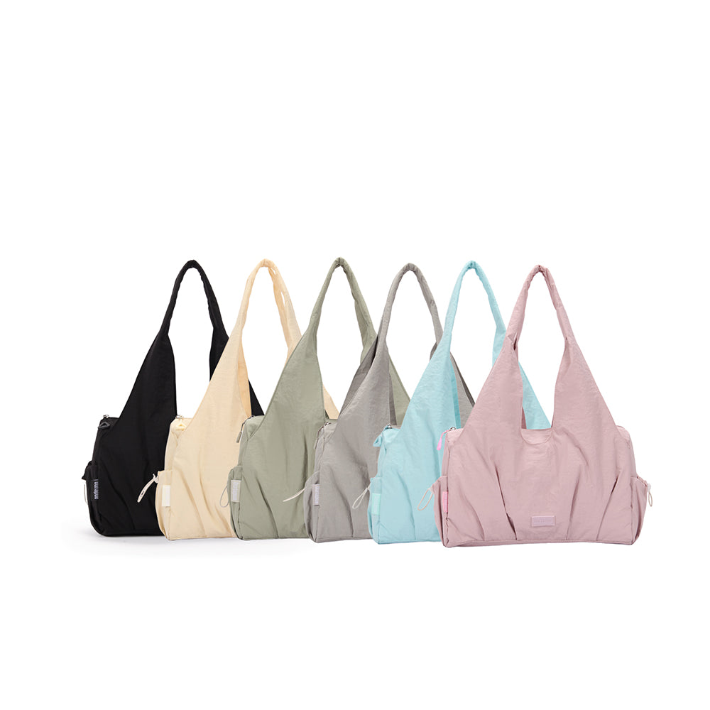 【Durlapue】Simple large capacity tote bag Multi-compartment nylon waterproof shoulder bag