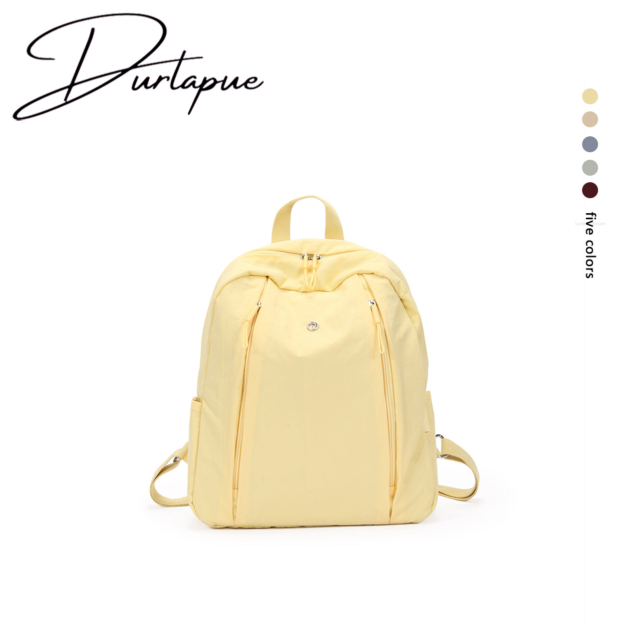 (Durapue) nylon material, fashionable men's and women's backpack, simple and lightweight school bag,