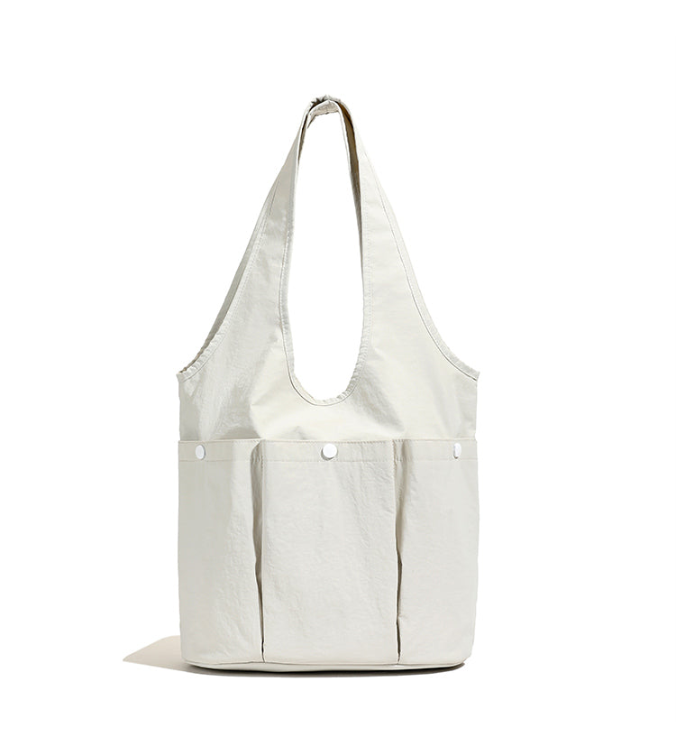 【Durlapue】Nylon solid color large capacity multi-pocket shoulder bag casual versatile commuter handbag