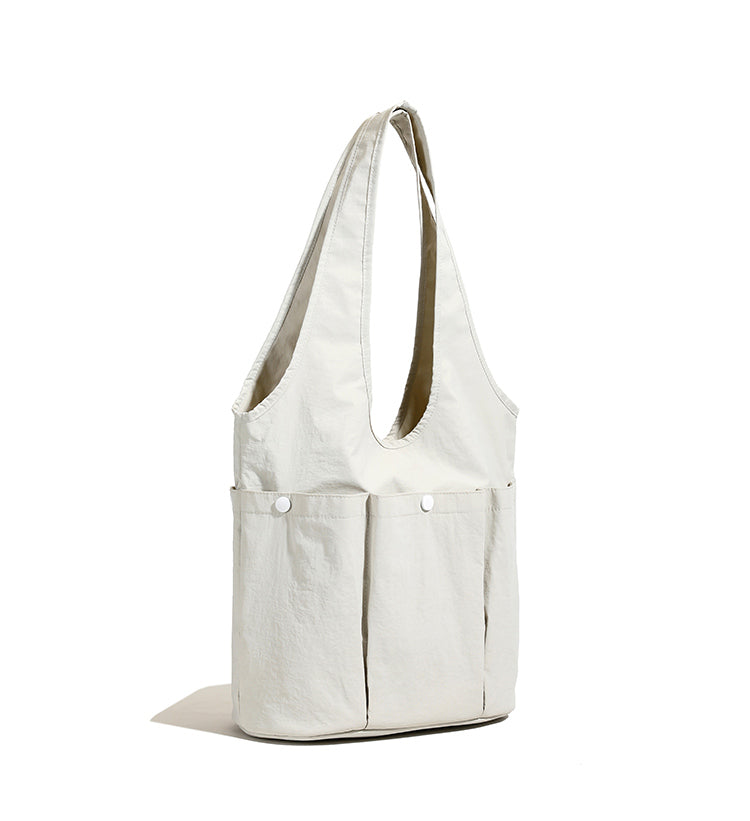 【Durlapue】Nylon solid color large capacity multi-pocket shoulder bag casual versatile commuter handbag