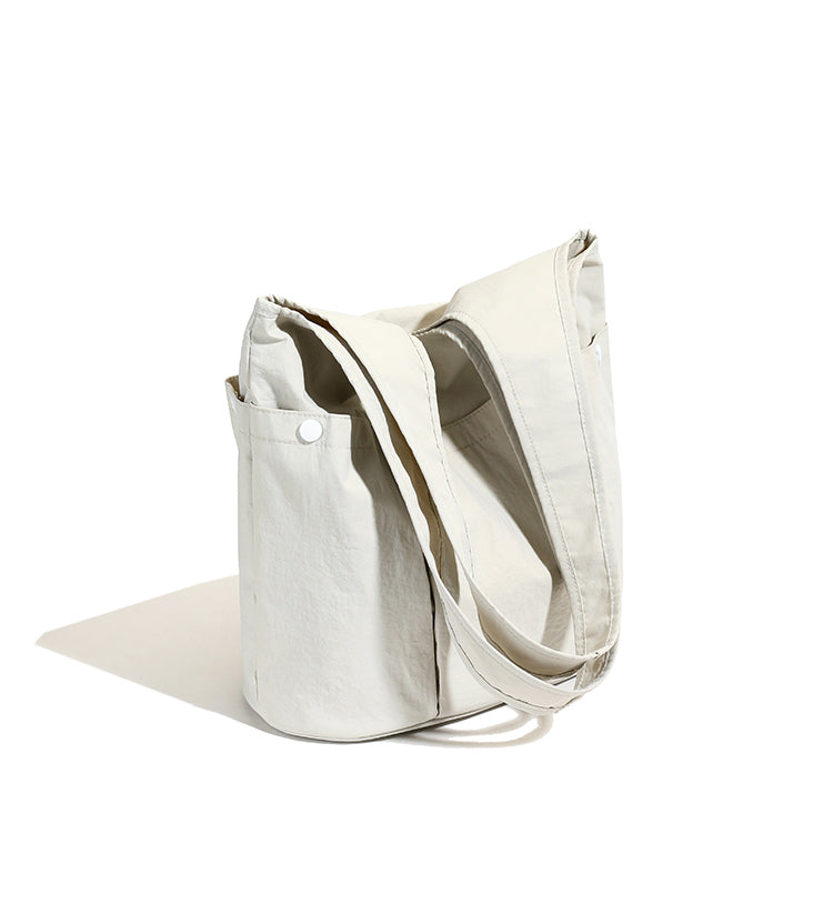 【Durlapue】Nylon solid color large capacity multi-pocket shoulder bag casual versatile commuter handbag