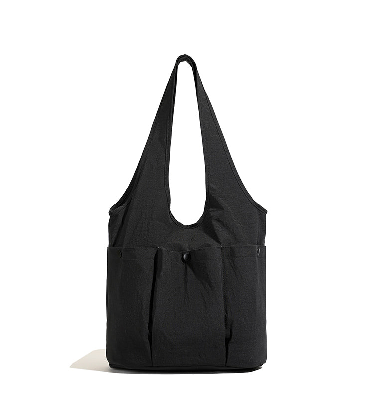 【Durlapue】Nylon solid color large capacity multi-pocket shoulder bag casual versatile commuter handbag