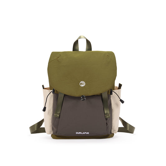 (Durlapue) nylon material fashionable school bag simple drawstring flip backpack
