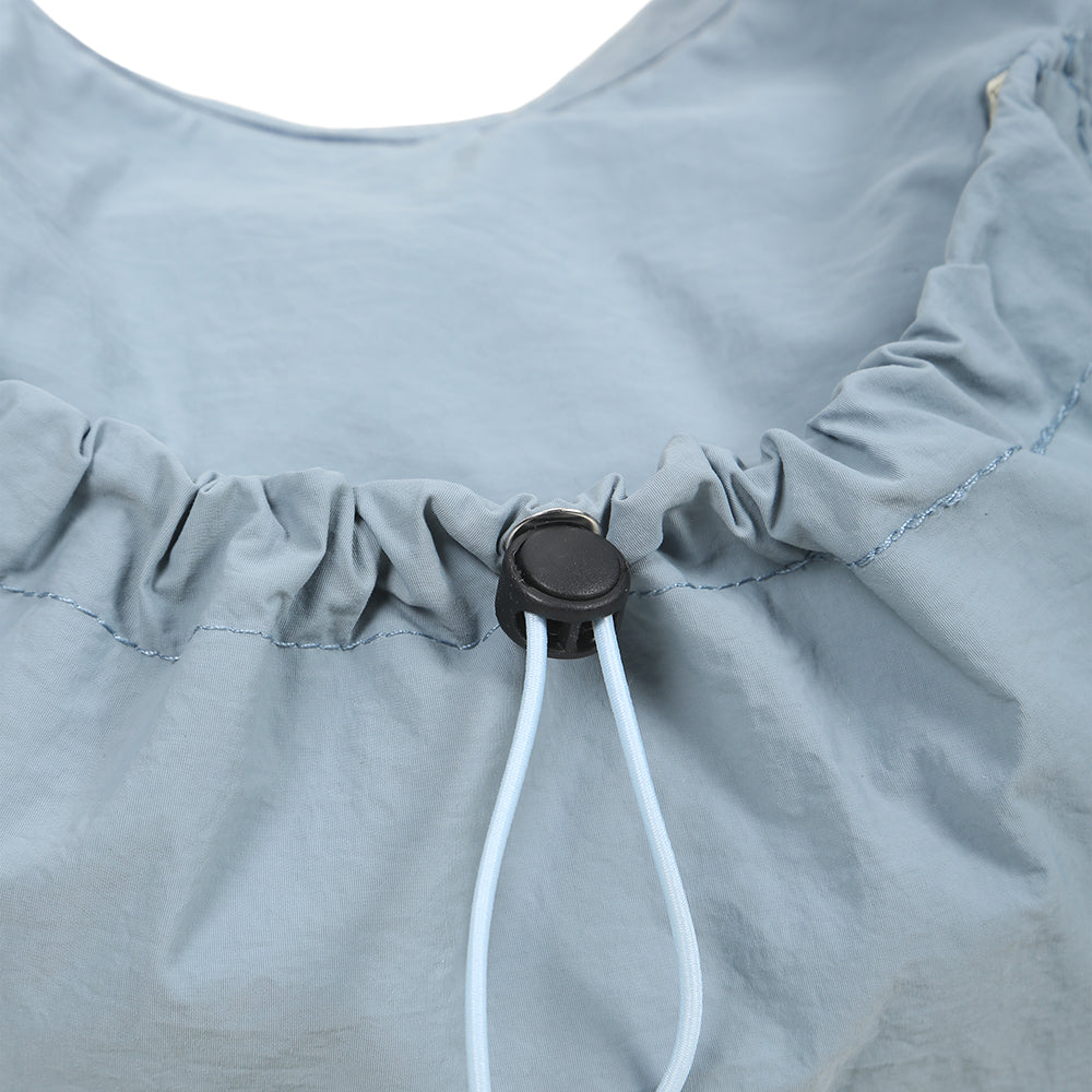 【Durlapue】Drawstring design pleated large capacity shoulder bag nylon waterproof fashionable versatile crossbody bag