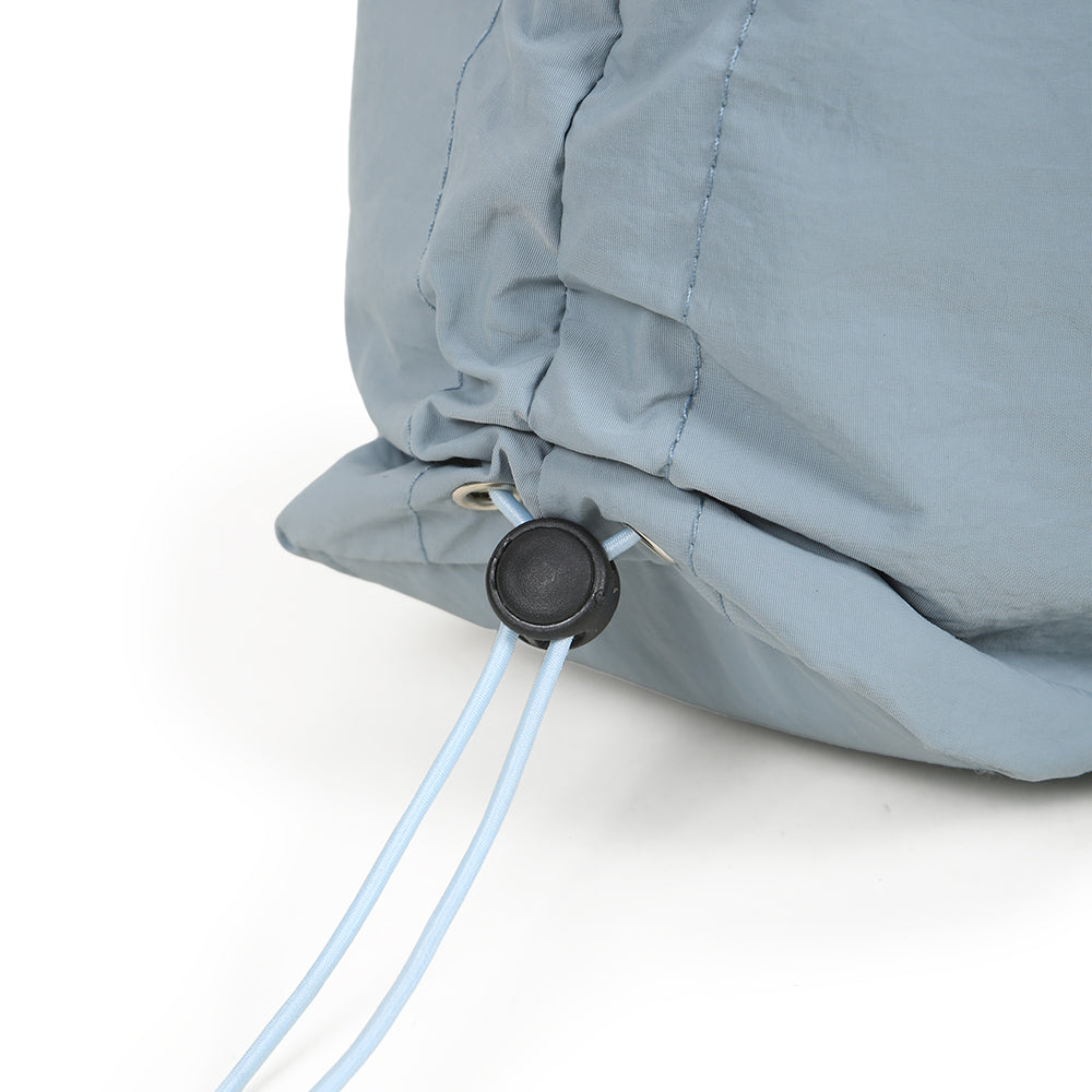 【Durlapue】Drawstring design pleated large capacity shoulder bag nylon waterproof fashionable versatile crossbody bag