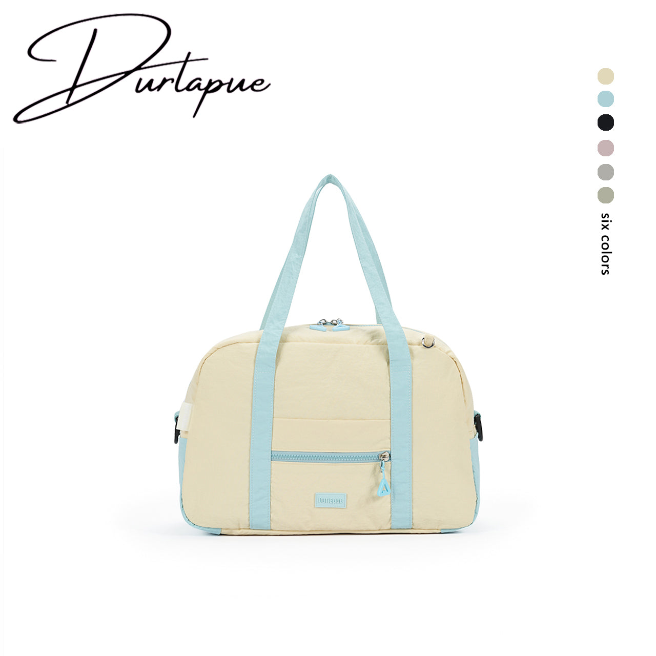 【Durlapue】Fashionable contrast color simple handbag nylon waterproof large capacity portable crossbody bag