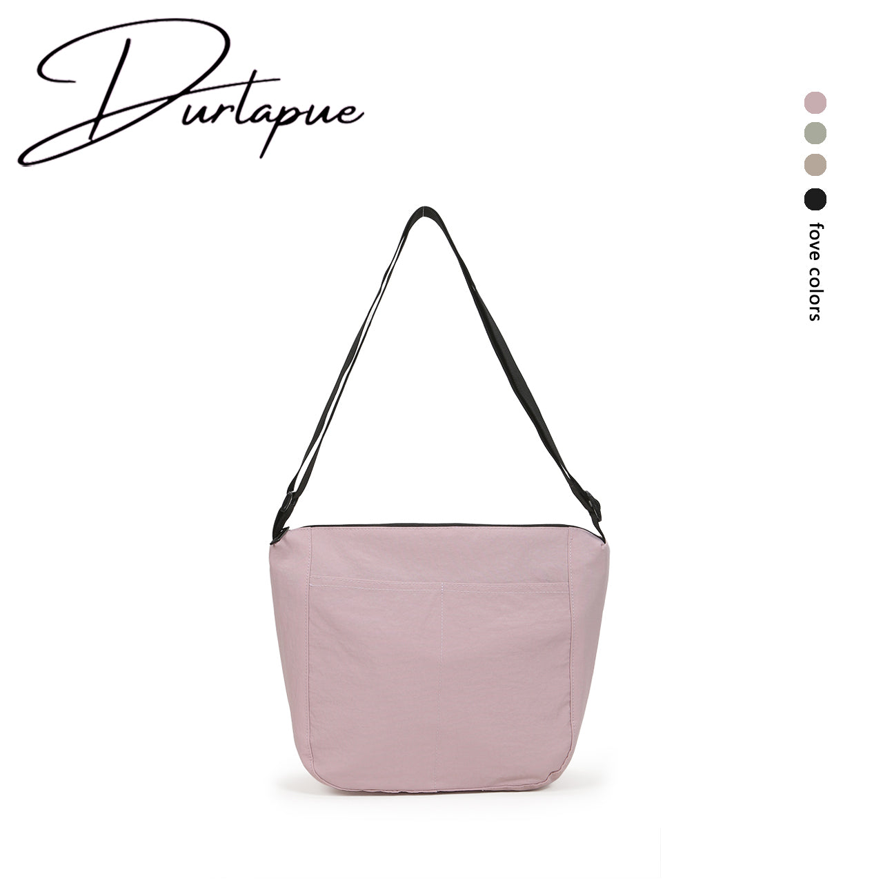 【Durlapue】Nylon waterproof solid color simple shoulder bag fashionable and versatile portable crossbody bag