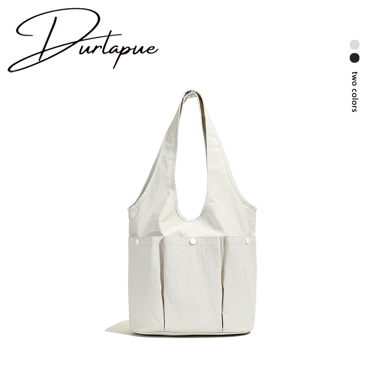 【Durlapue】Nylon solid color large capacity multi-pocket shoulder bag casual versatile commuter handbag