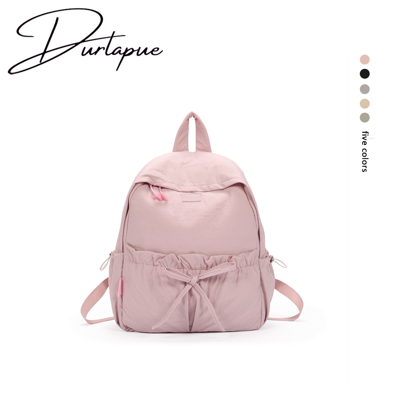 (Durlapue) Fashionable nylon backpack, lightweight and simple school bag