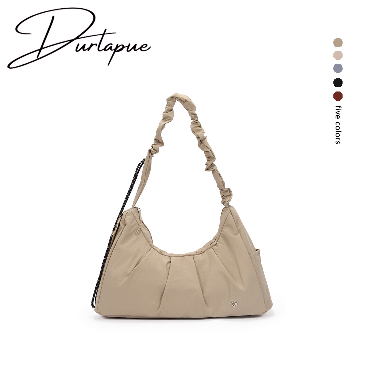 【Durlapue】Nylon waterproof lightweight shoulder bag Fashionable simple solid color yoga messenger bag