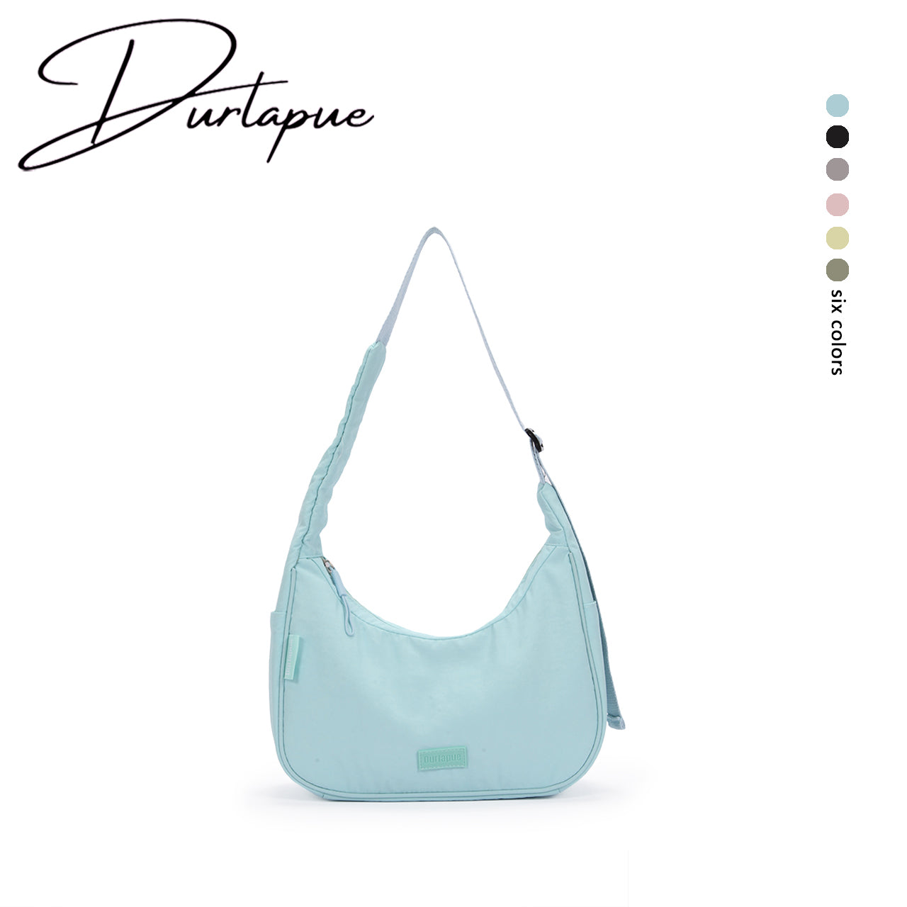 【Durlapue】Nylon waterproof simple solid color underarm bag fashionable and versatile commuter shoulder bag