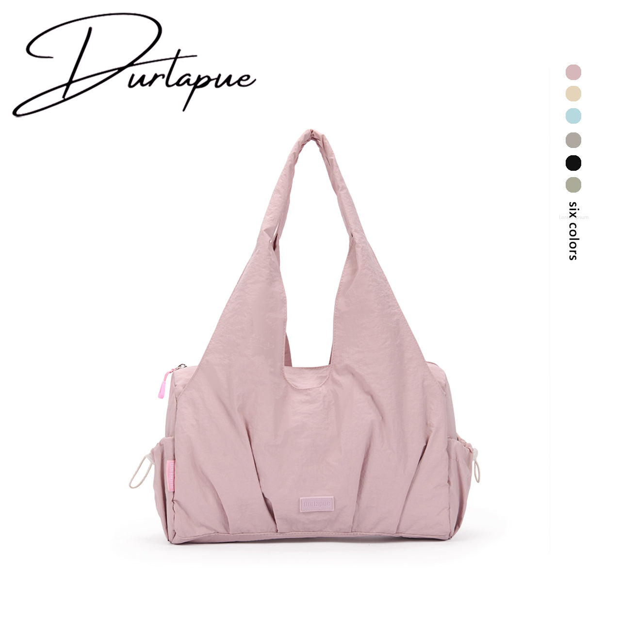 【Durlapue】Simple large capacity tote bag Multi-compartment nylon waterproof shoulder bag
