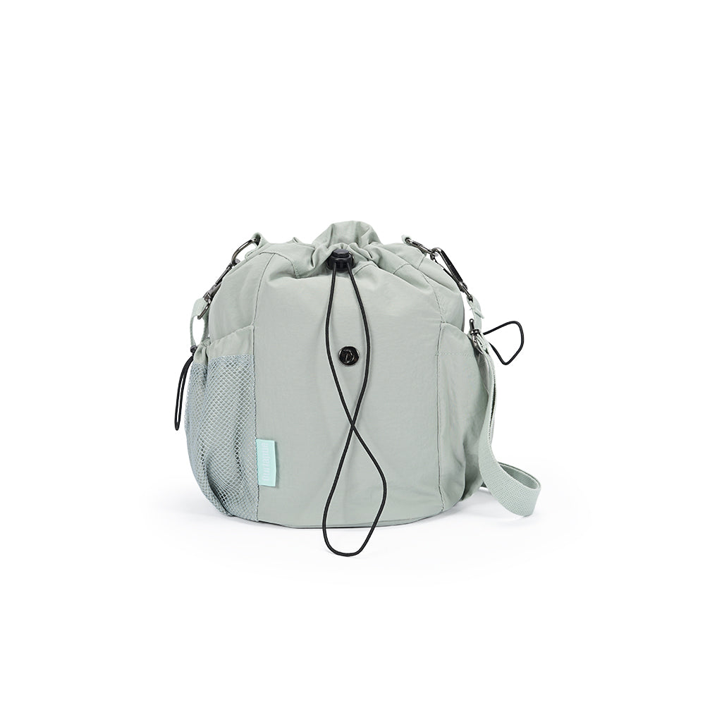 (Durlapue) Nylon material men's and women's fashionable bucket bag, lightweight drawstring crossbody bag