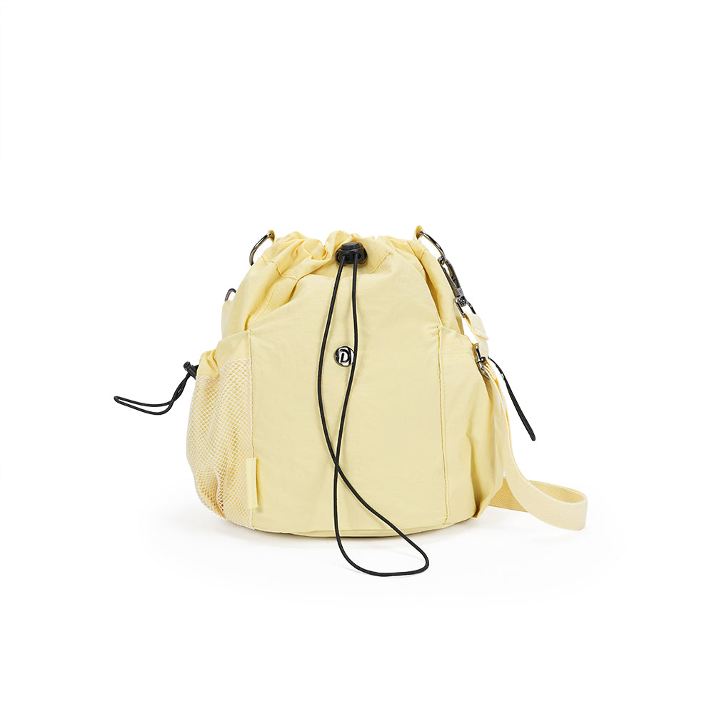 (Durlapue) Nylon material men's and women's fashionable bucket bag, lightweight drawstring crossbody bag