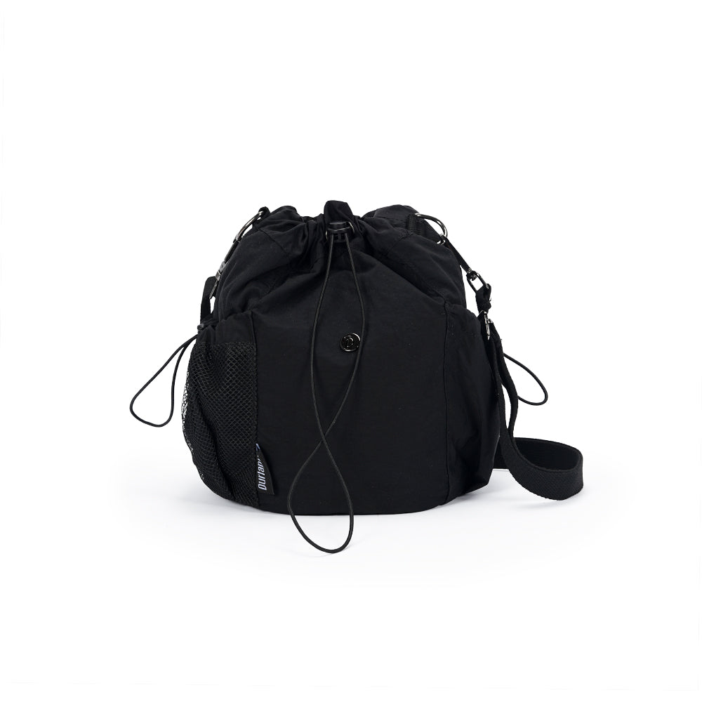 (Durlapue) Nylon material men's and women's fashionable bucket bag, lightweight drawstring crossbody bag