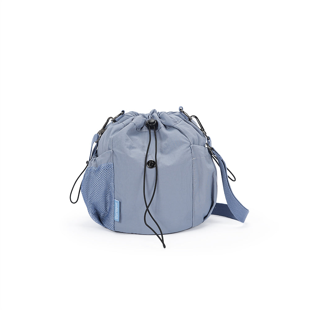 (Durlapue) Nylon material men's and women's fashionable bucket bag, lightweight drawstring crossbody bag