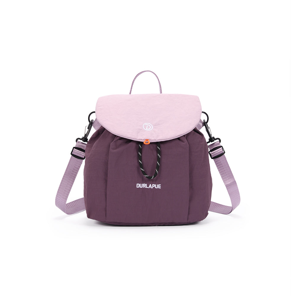 (Durlapue) Nylon material small drawstring handbag flap backpack