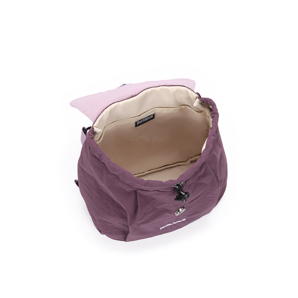 (Durlapue) Nylon material small drawstring handbag flap backpack