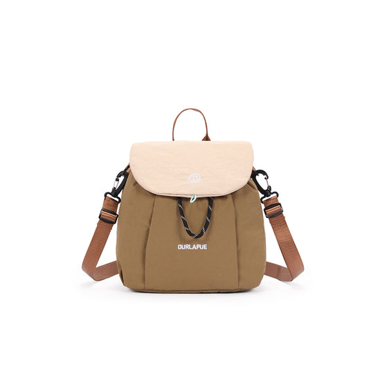 (Durlapue) Nylon material small drawstring handbag flap backpack