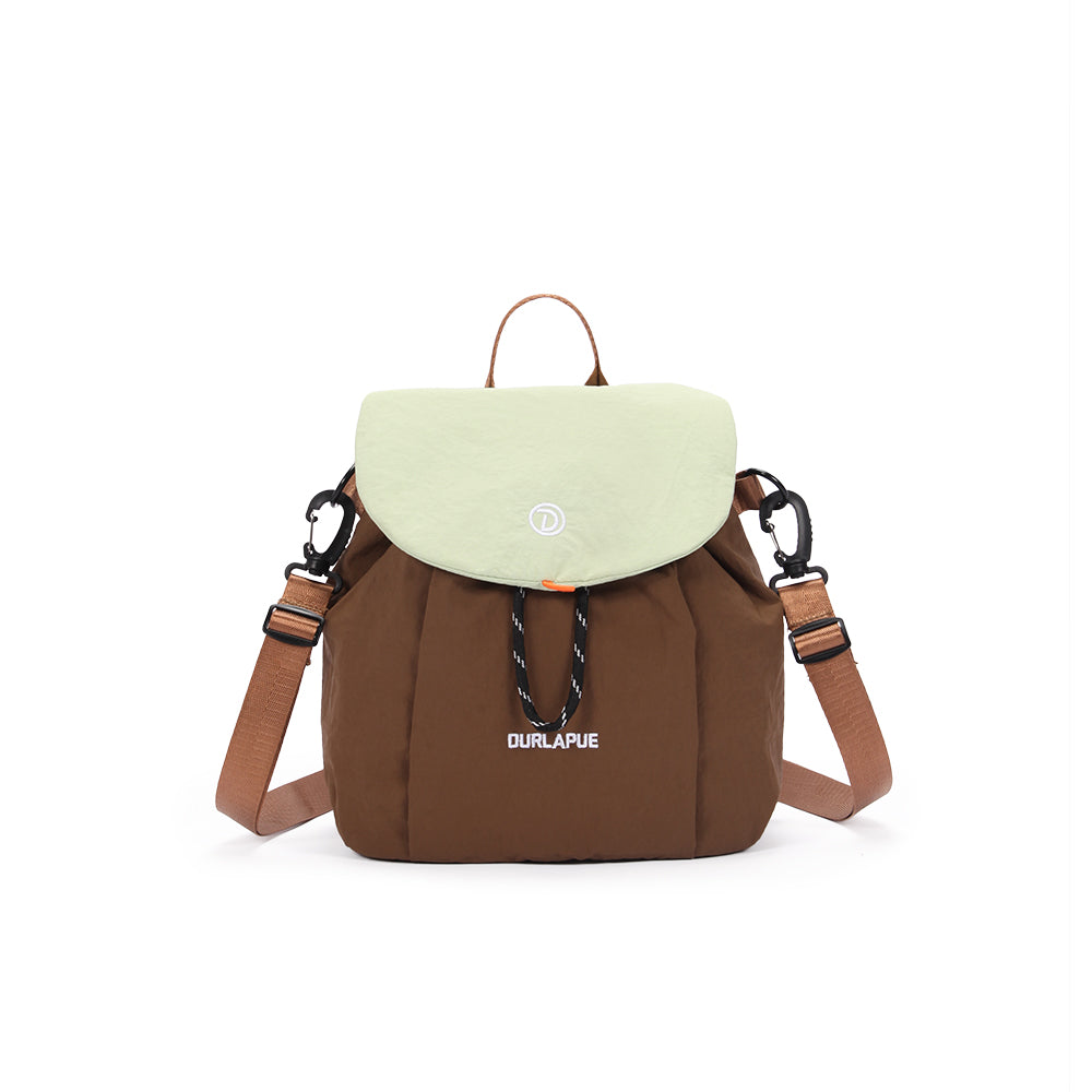 (Durlapue) Nylon material small drawstring handbag flap backpack