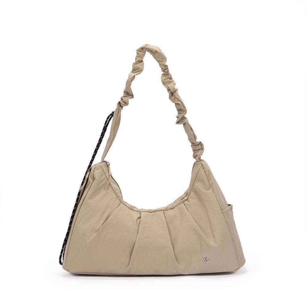 【Durlapue】Nylon waterproof lightweight shoulder bag Fashionable simple solid color yoga messenger bag