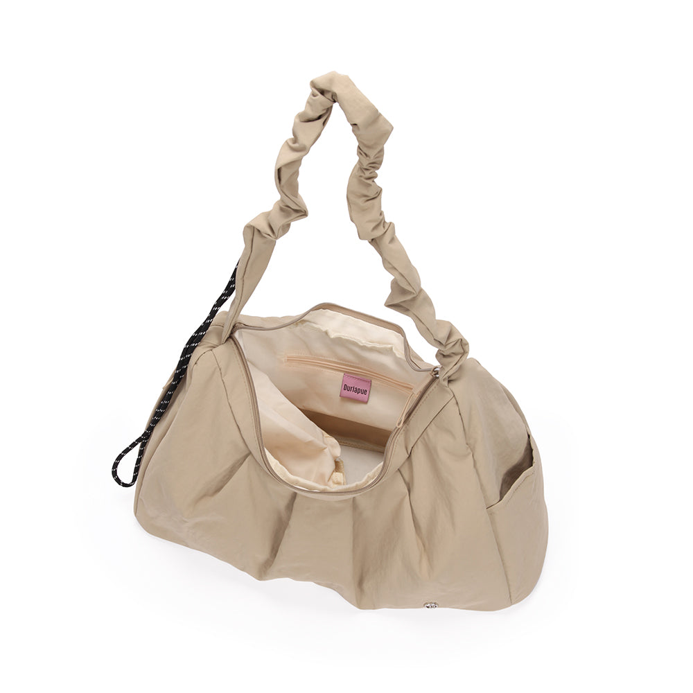 【Durlapue】Nylon waterproof lightweight shoulder bag Fashionable simple solid color yoga messenger bag