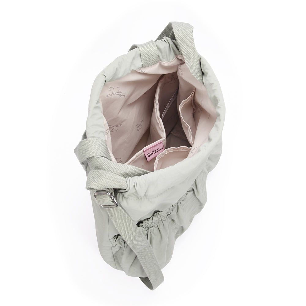 【Durlapue】Sports casual pleated drawstring backpack Nylon waterproof simple practical shoulder bag