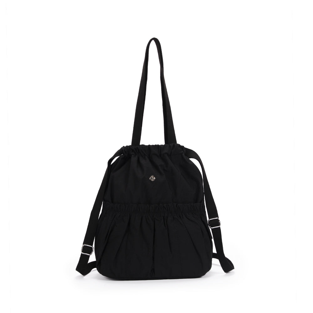 【Durlapue】Sports casual pleated drawstring backpack Nylon waterproof simple practical shoulder bag