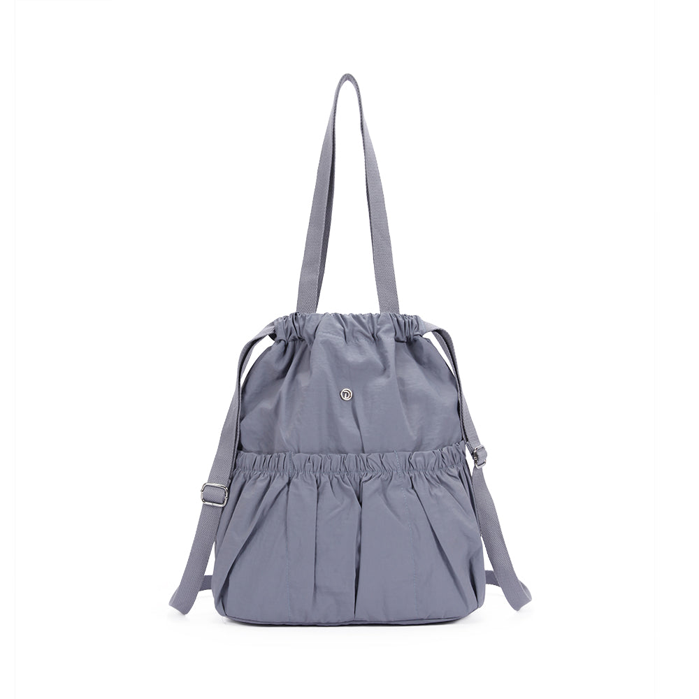 【Durlapue】Sports casual pleated drawstring backpack Nylon waterproof simple practical shoulder bag