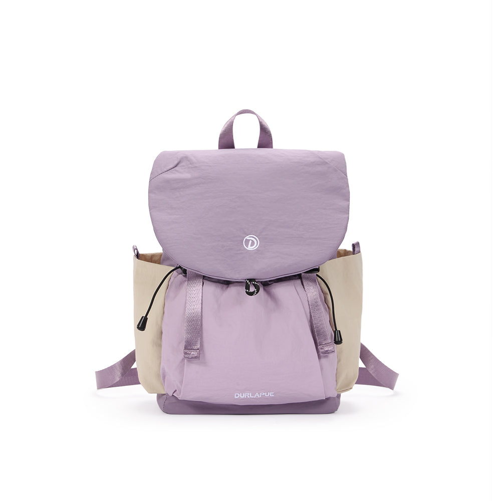 (Durlapue) nylon material fashionable school bag simple drawstring flip backpack