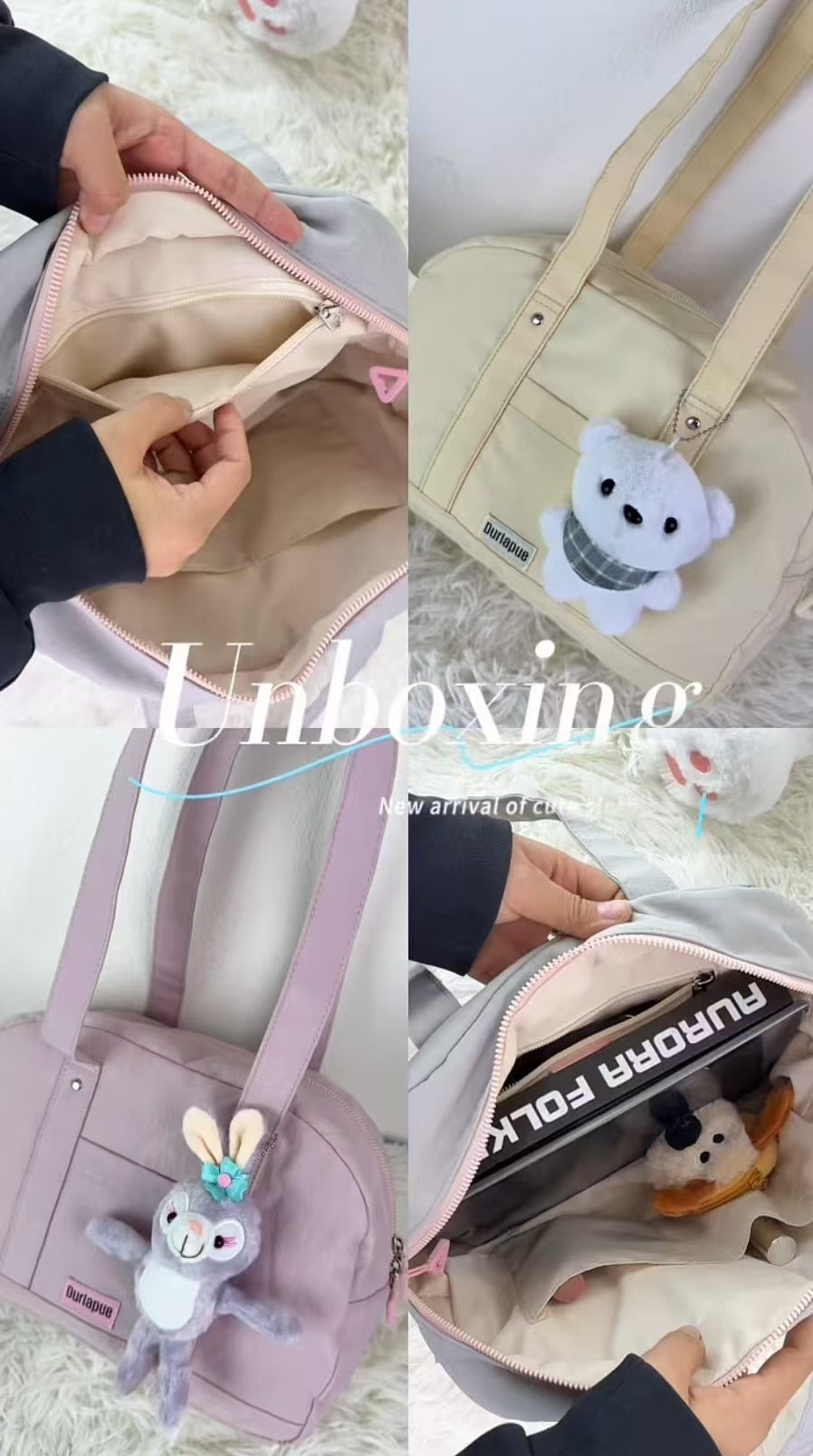 【Durlapue】Nylon waterproof large capacity simple handbag fashionable and versatile commuter shoulder bag