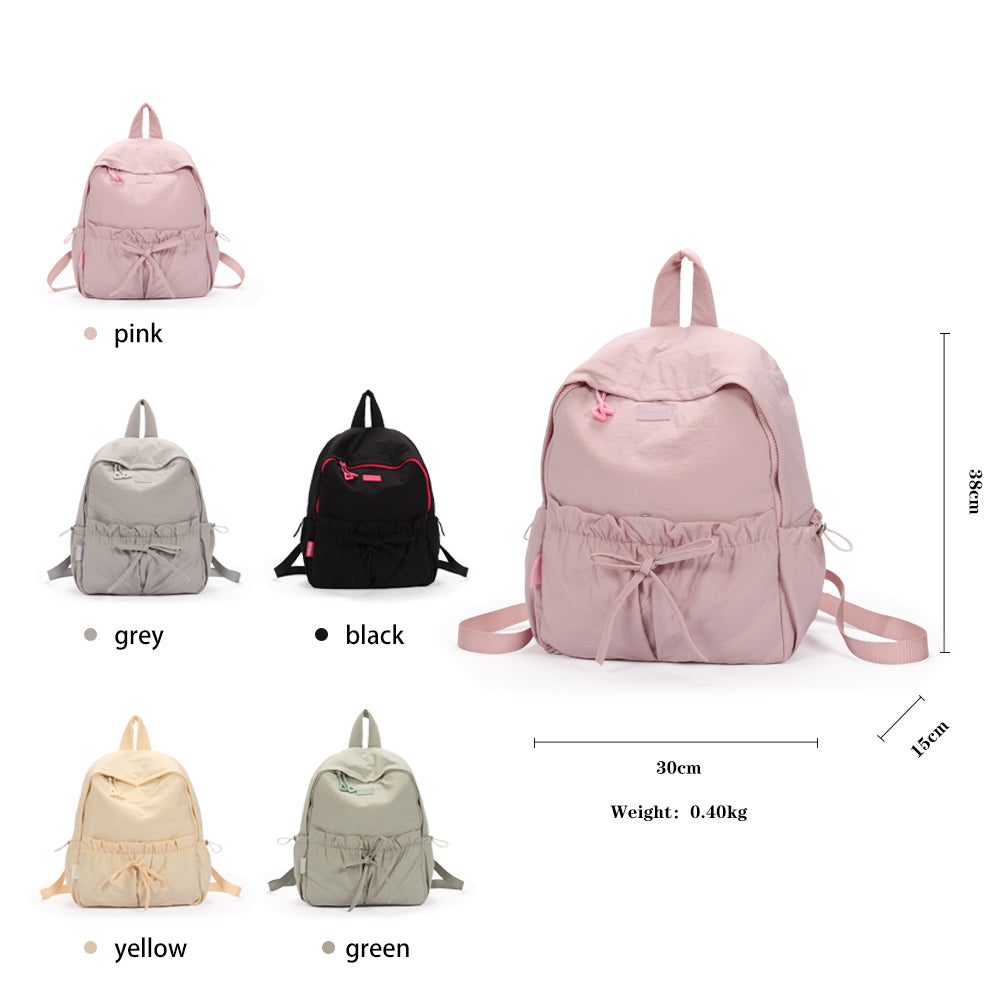 (Durlapue) Fashionable nylon backpack, lightweight and simple school bag