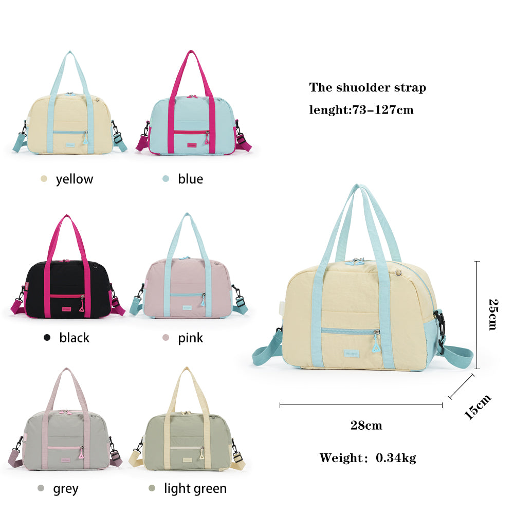 【Durlapue】Fashionable contrast color simple handbag nylon waterproof large capacity portable crossbody bag