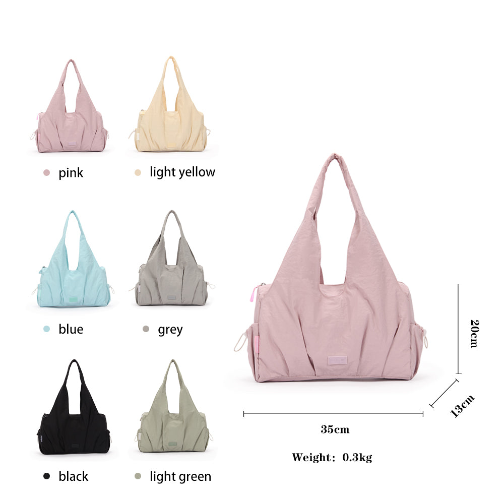 【Durlapue】Simple large capacity tote bag Multi-compartment nylon waterproof shoulder bag
