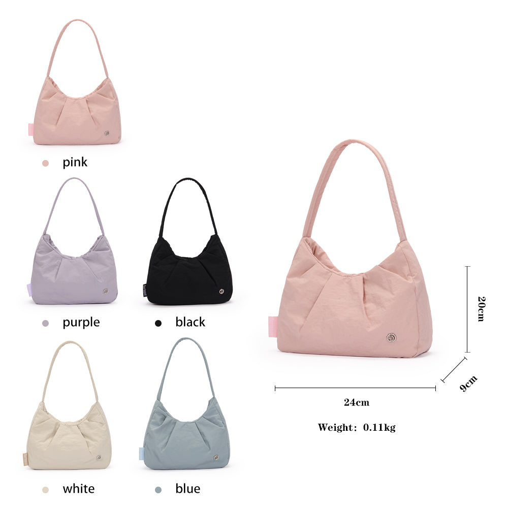 (Durlapue)New fashion design nylon material handbag women's light casual zipper cloth bag