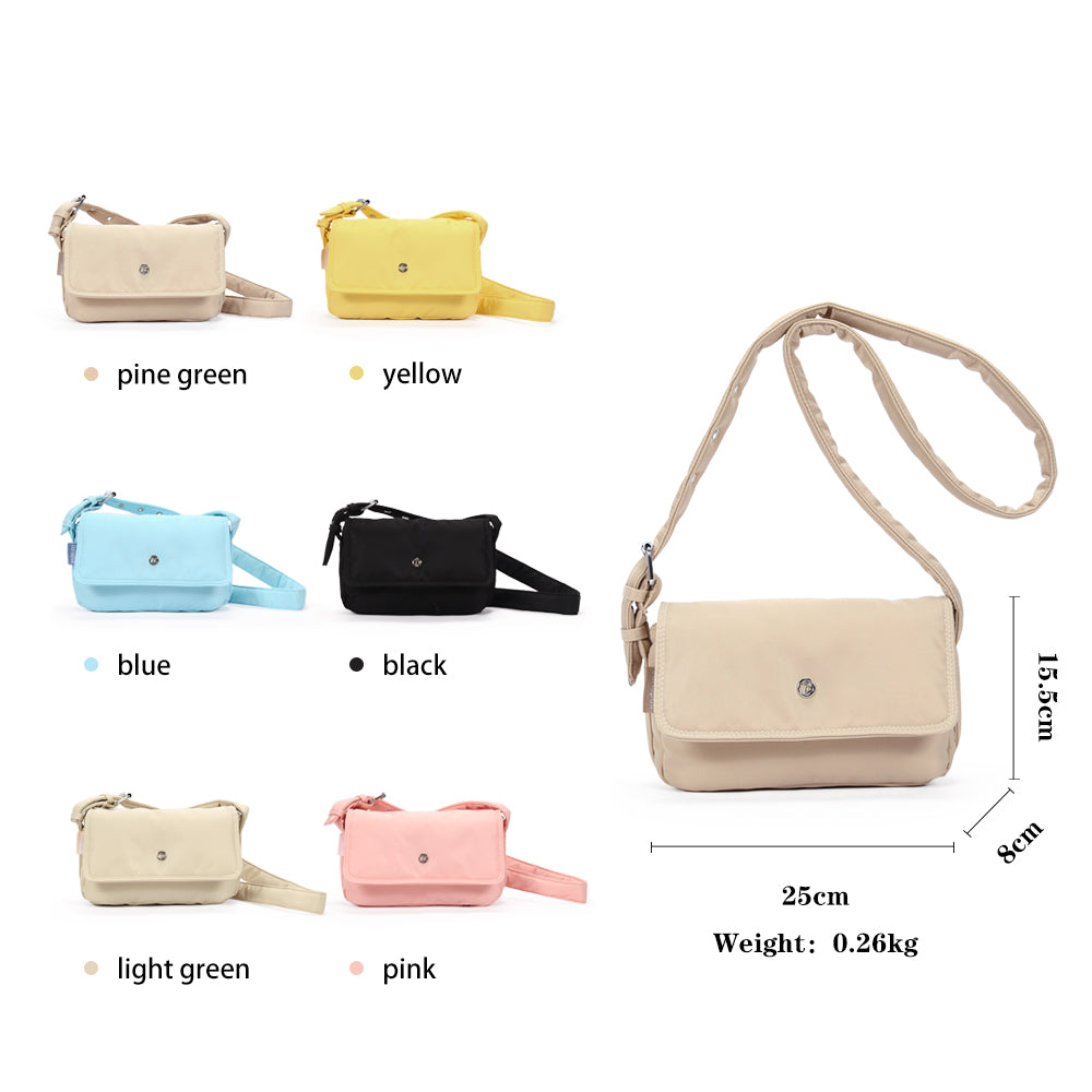 (Durlapue) nylon material, fashionable design, solid color shoulder bag, simple crossbody bag