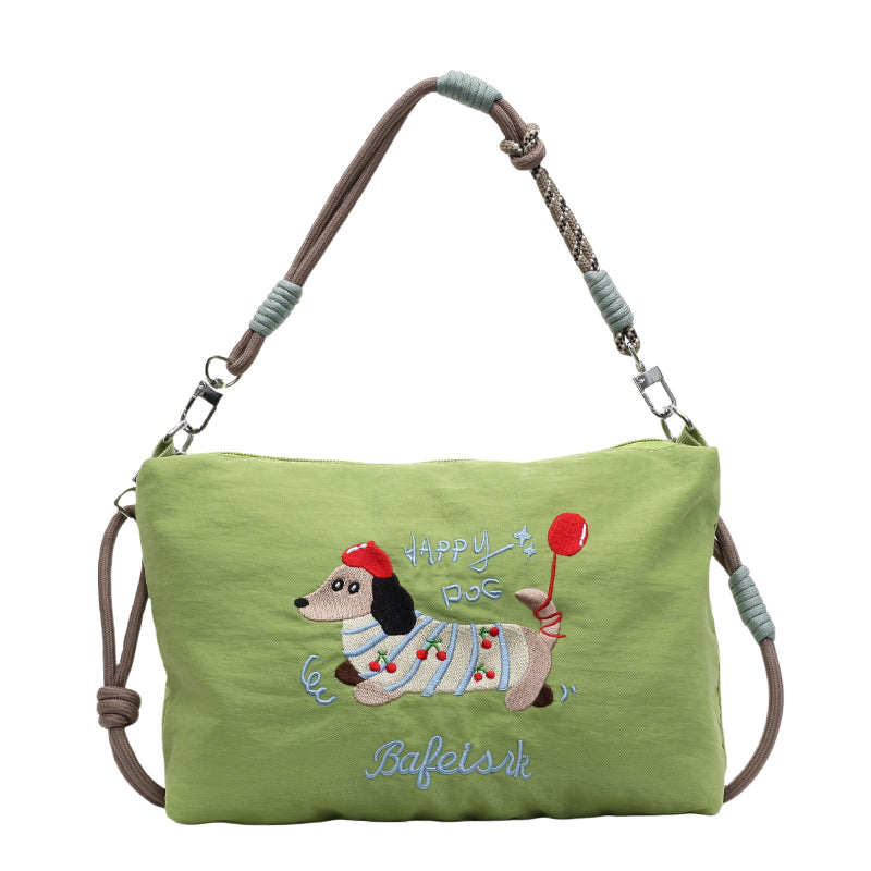 【Durlapue】Elegant embroidered nylon handbag, stylish and versatile shoulder bag
