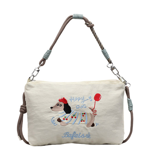 【Durlapue】Elegant embroidered nylon handbag, stylish and versatile shoulder bag