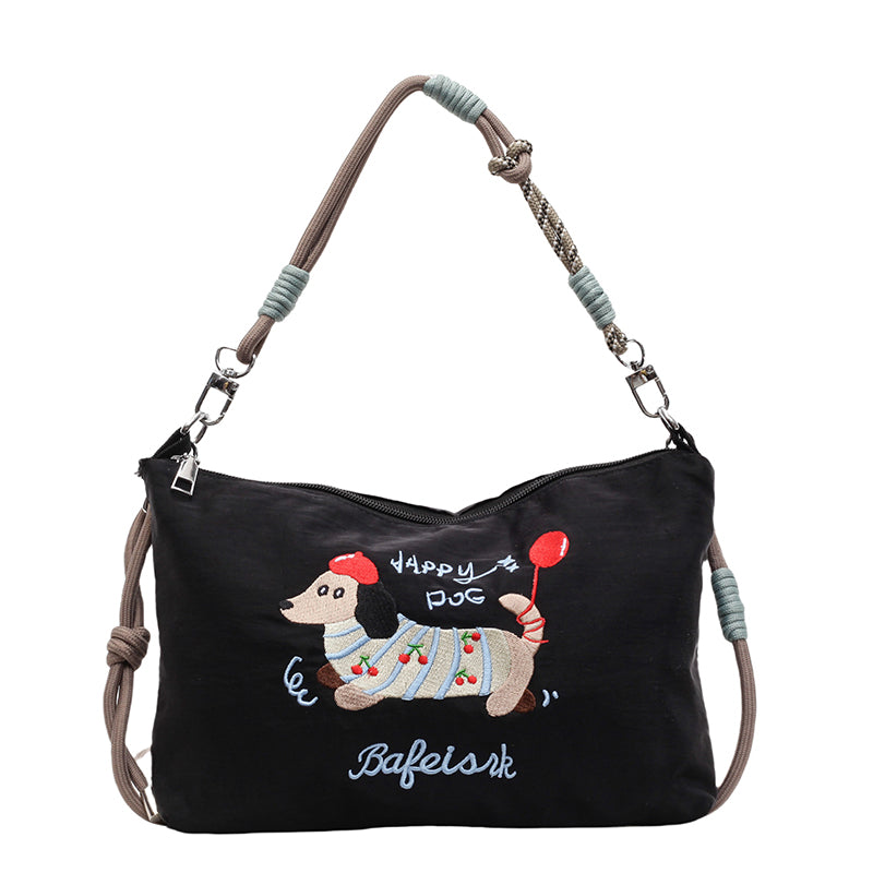 【Durlapue】Elegant embroidered nylon handbag, stylish and versatile shoulder bag