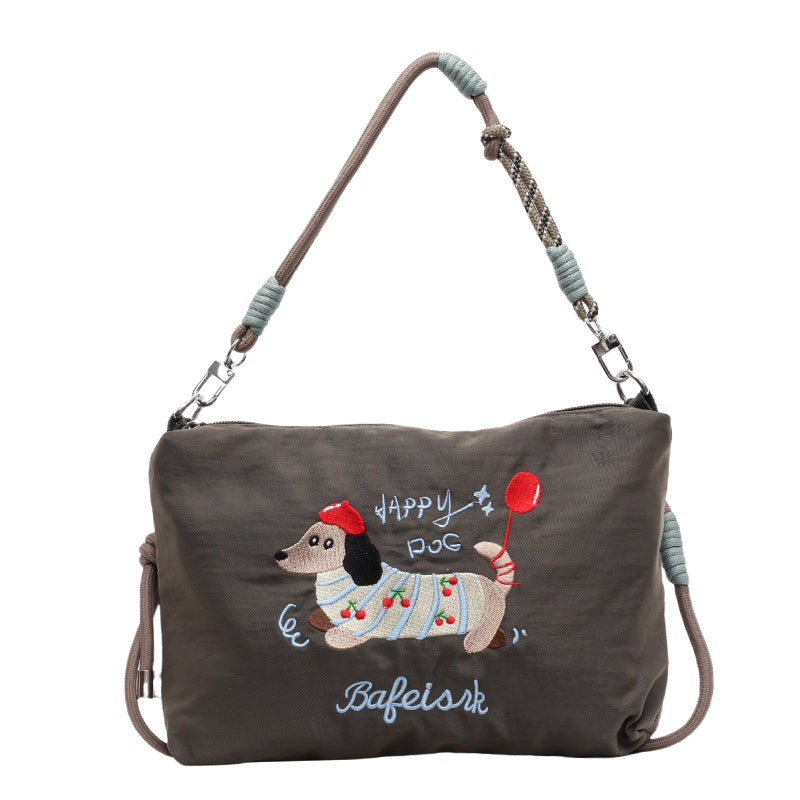 【Durlapue】Elegant embroidered nylon handbag, stylish and versatile shoulder bag