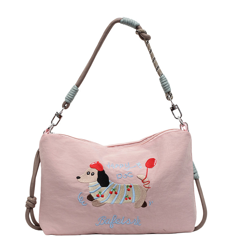 【Durlapue】Elegant embroidered nylon handbag, stylish and versatile shoulder bag