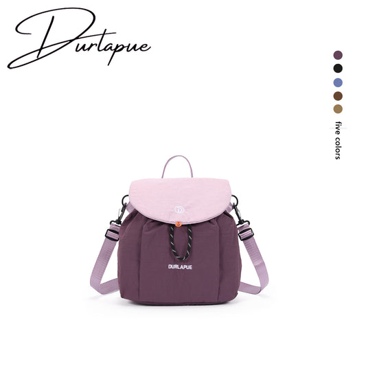 (Durlapue) Nylon material small drawstring handbag flap backpack