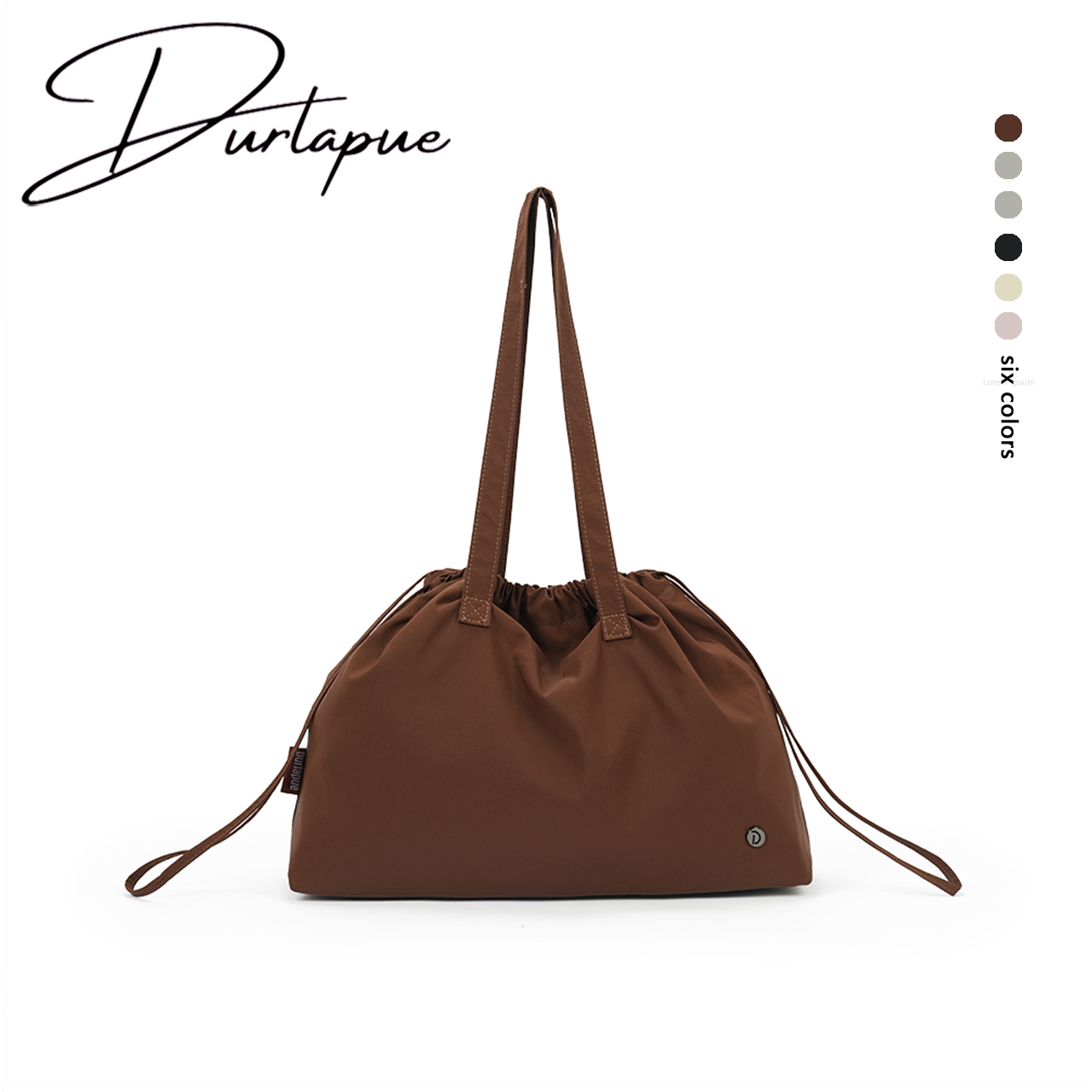 【Durlapue】 large capacity drawstring tote bag multi functional shoulder bag suitable for everyday carry.
