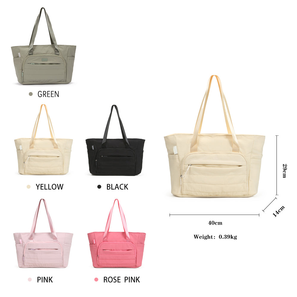 【Durlapue】Nylon solid color tote bag large capacity laptop bag for men and women