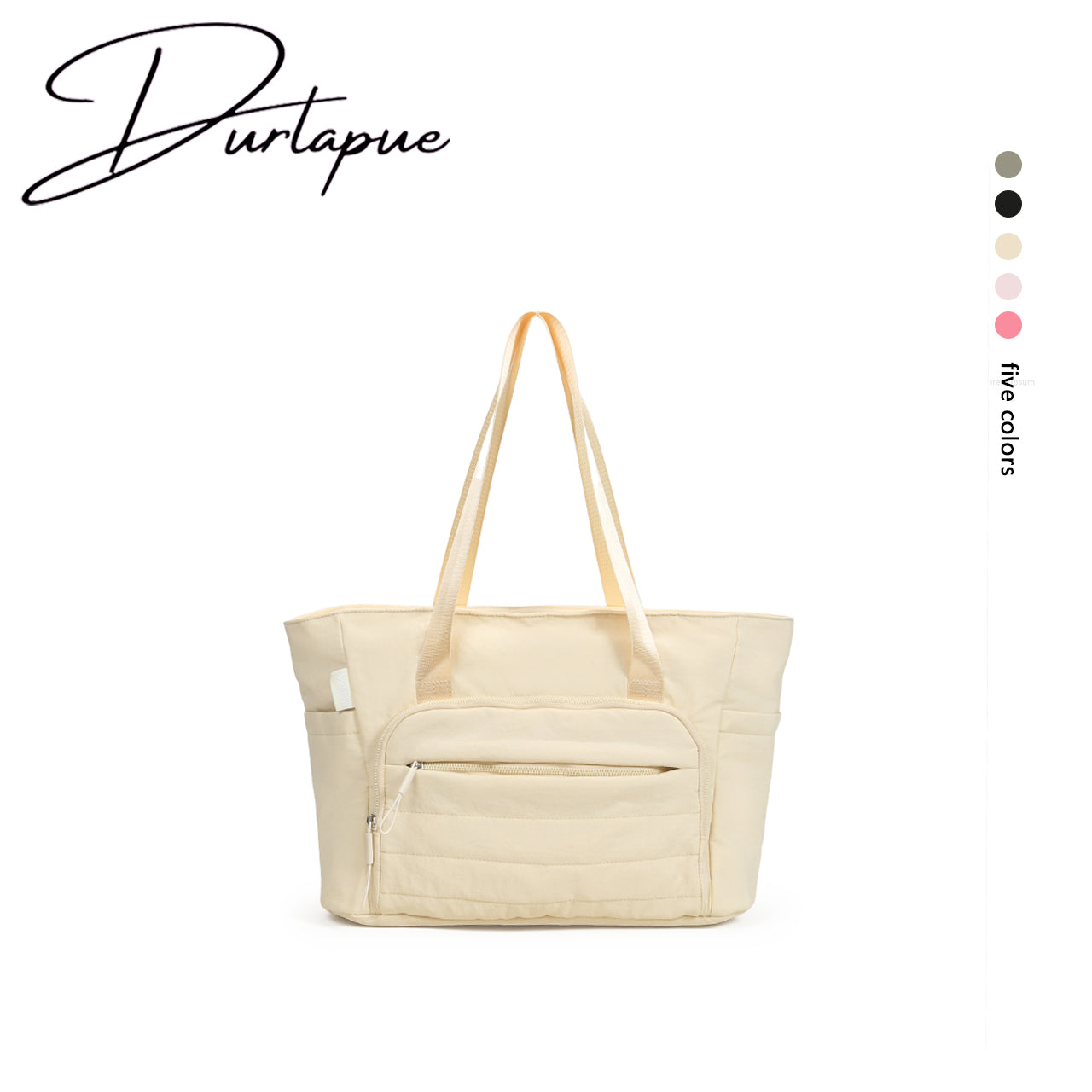 【Durlapue】Nylon solid color tote bag large capacity laptop bag for men and women
