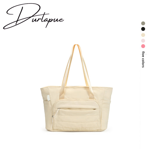 【Durlapue】Nylon solid color tote bag large capacity laptop bag for men and women