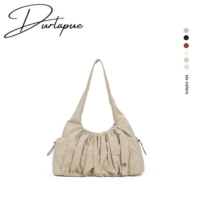 (Durlapue) Stylish unisex shoulder bag made of nylon, solid color underarm bag, can accommodate an 11-inch iPad.