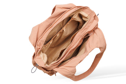 【Durlapue】Large Capacity Nylon Tote Bag Multi Pockets Casual Work Travel Handbag