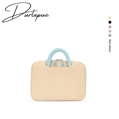 (Durlapue) Simple color-blocked laptop bag, lightweight tote bag, can hold a 13-inch laptop.