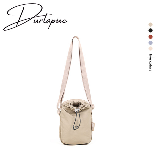 (Durlapue) nylon material, lightweight small crossbody bag, fashionable drawstring shoulder bag